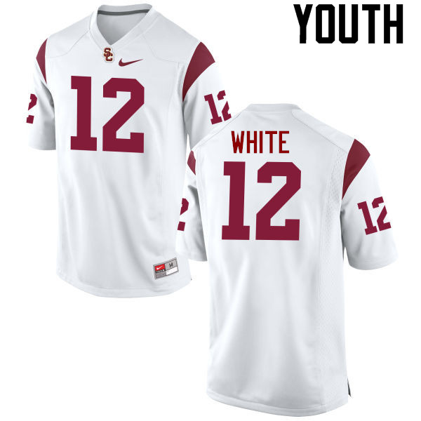 Youth #12 Charles White USC Trojans College Football Jerseys-White